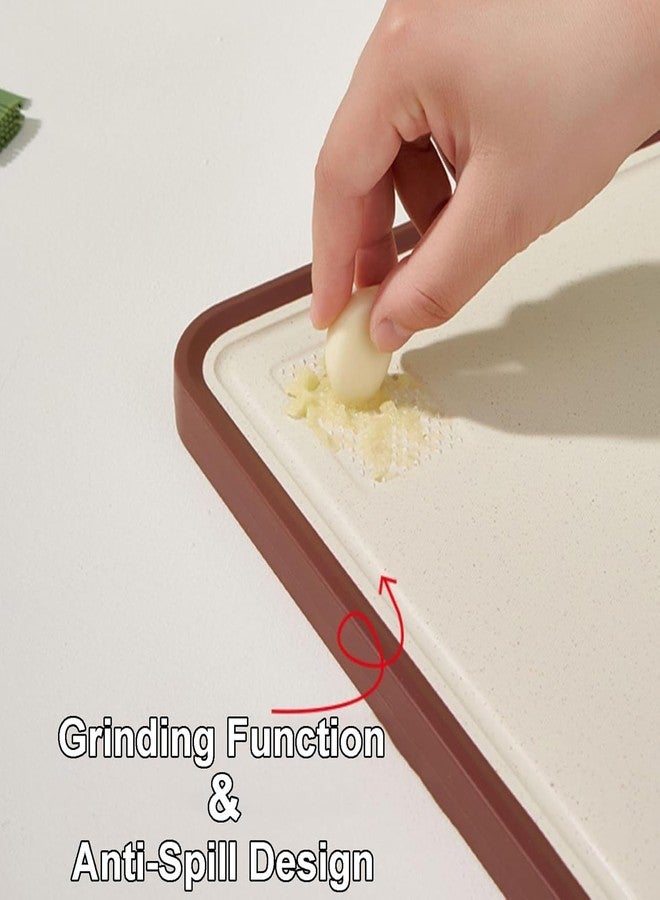 BAREPEPE Reversible 2 in 1 Steel Chopping Board - Double Sided Cutting Board for Kitchen, Stainless Steel & Wheat Straw Material, Heavy Duty Ideal for Meat, Vegetables & Family Cooking 39x30 CM - Brown - Image 3
